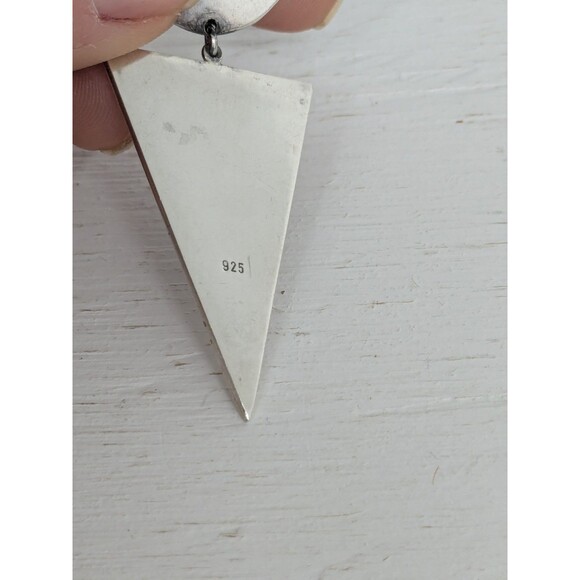 Vintage Sterling Silver Channel Inlay Turquoise Arrowhead Earring Native America - Picture 3 of 7